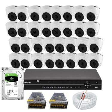 Imagem de Kit Cftv 32 Câmeras Intelbras Dvr 32 Canais MHDX 1232 Hd 3tb