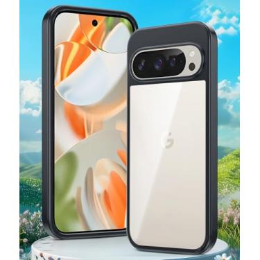 Imagem de Capa para Google Pixel 10 Pro XL/Pixel 9 Pro XL: Suporte para carregamento sem fio, proteção contra quedas de nível militar, proteção antiamarelamento, capa para celular - resistente e durável à prova