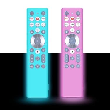 Imagem de [Pacote com 2] Capa protetora para controle remoto de voz Hisense ERF6A80 ERF6G80H ERF6F80H, capa de silicone adequada para Hisense U6 U7 U8 U9 Series 4K Google Smart TV 2024, capa protetora de