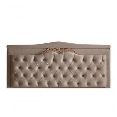 Imagem de Cabeceira De Cama Box Painel Helena Casal 140 Cm Retro Capitonê Botão Encapados Suede Capuccino Eli Móveis