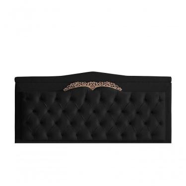 Imagem de Cabeceira De Cama Box Painel Helena Queen 160 Cm Retro Capitonê Botão Encapados Suede Preto Eli Móveis