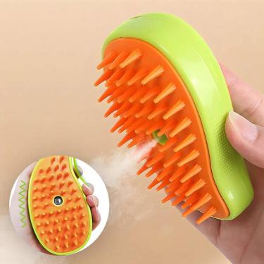 Imagem de Escova Autolimpante 3 Em 1 Verde Pets a Vapor com Spray USB