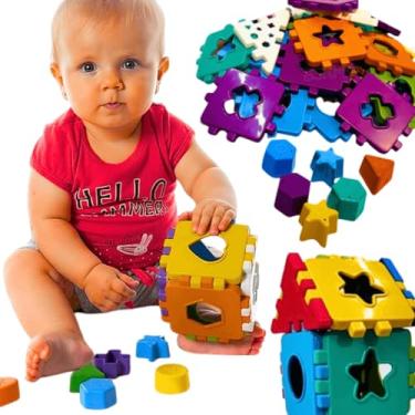 Imagem de Kit Castelo De Montar Blocos Educativos montar desmontar Resolução De Problemas coordenação motora desenvolvimento cognitivo presente dia das crianças menino menina