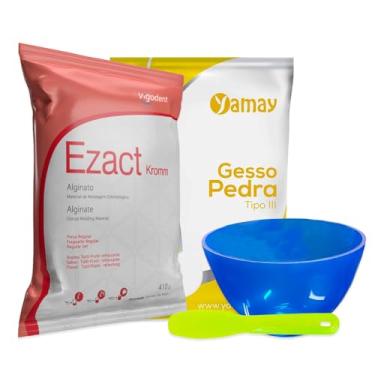 Imagem de Kit Moldagem Alginato Ezact Gesso Pedra Yama Cuba Borracha