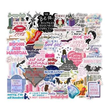 Imagem de Pacote com 50 adesivos de vinil fofos para livros – Decalques "Spicy" Smut/Românticos BookTok – Decoração à prova d'água para laptop, Kindle e garrafa de água – Presente ideal para livros