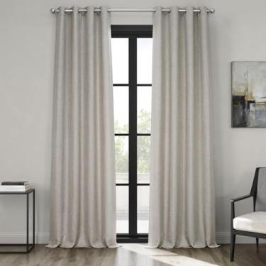 Imagem de HPD Half Price Drapes BOCH-LN185-GR Cortinas de escurecimento de ambientes com ilhós para sala de estar e quarto (1 painel), 127 x 274, aveia