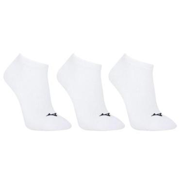 Imagem de Kit 3 Pares de Meia Unissex Mizuno Sem Cano Branco, Branco, G
