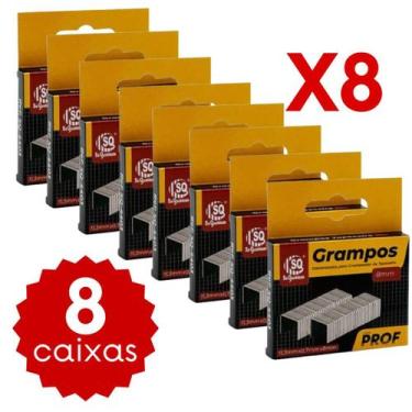 Imagem de Grampo Tapeceiro 8 mm Tipo 53 8.000 peças de Aço Galvanizado para Esto