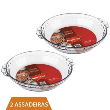 Imagem de Refratário de Vidro Forma Redonda Filetada 600ml Marinex 2Un - NADIR F