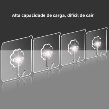 Imagem de Ganchos Adesivos Transparentes Sem Perfuração Multifuncionais Para Cas