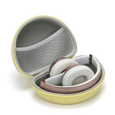 Imagem de Ginsco Capa de fone de ouvido exclusiva para Beats Solo 4/Solo 3/Solo 2 - Fones de ouvido intra-auriculares Bluetooth sem fio, capa rígida, dobrável, portátil, para viagem (amarelo manteiga)