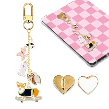 Imagem de LMZLJZ Corrente de pingentes para cães Kindle para amantes de livros e mulheres, homens, chaveiro com pingente de cachorro, acessórios de e-reader, presente para leitores de livros, pingentes