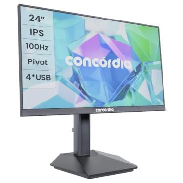 Imagem de Monitor Concórdia P2404 23,8'' IPS HDMI DP VGA e 4 USB 3.2 Com Ajuste de Altura e Rotação