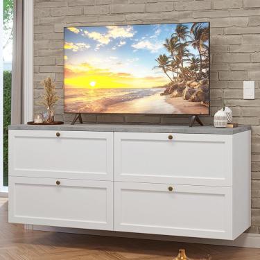 Imagem de Rack para TV até 70 Polegadas 160cm 4 Gavetas Branco Vik Madesa 04