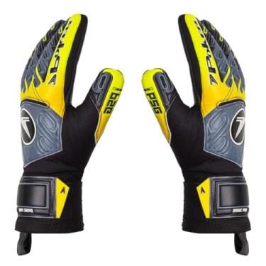 Imagem de Luva de goleiro Profissional futebol de campo Basic PRO (Cinza/Amarelo, 8)