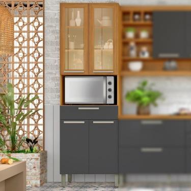 Imagem de Paneleiro Para Forno Portas De Vidro Burguesa Freijó/grafite Nesher Freijó/grafite