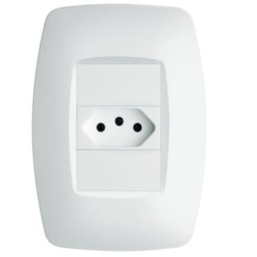 Imagem de Conjunto Tomada 2p+t 10a 250 Volts Elegance - 2257 - Fame Tomada 10a C- Placa Elegance 2257 Fame 092.2257.4