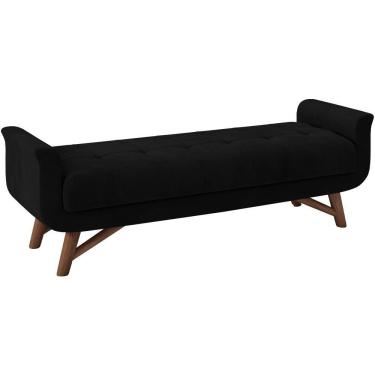 Imagem de Puff Recamier 140 Cm Pes Madeira Leville Veludo Sl 944 Peer