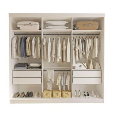 Imagem de Closet Casal Paris Sem Portas 4 Gavetas Minastex Branco
