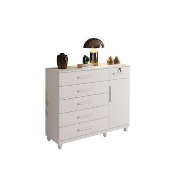 Imagem de Cômoda Milão 6 Gavetas Mdp Benetil Branco