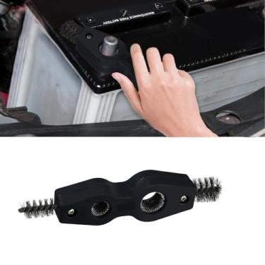 Imagem de Lyxheth Escova de limpeza de bateria de carro 4 em 1, limpador de terminal de bateria de carro, limpador de bateria automática antiferrugem com fio de aço, ferramenta de limpeza de bateria, acessórios