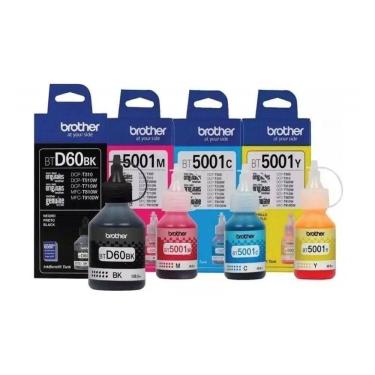 Imagem de Kit 4 Refil De Tinta Brother D60 / 5001 autêntico 4x Cores Para Mfc-t800w Btd60bk E Bt5001