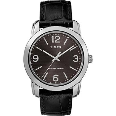 Imagem de Timex Relógio masculino clássico de 39 mm, Preto/Prateado/Preto,