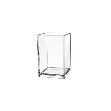 Imagem de Balde de acrílico quadrado para armazenamento de pincéis cosméticos