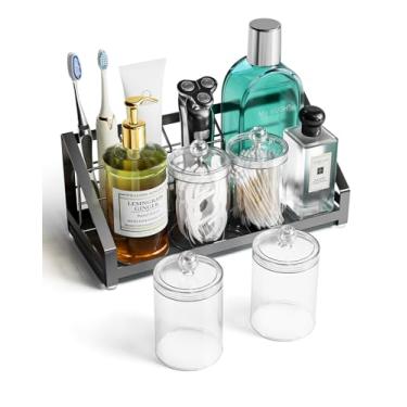 Imagem de Organizador de balcão de banheiro, escova de dentes infantil e suporte de pasta de dente para banheiro, organizadores de vaidade e armazenamento, bancada organizadora de pia de banheiro (3