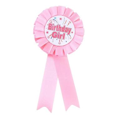 Imagem de Broche de tecido de cetim It's My Birthday Ribbon Colorido Folha de Flandres Broche Happy Birthday Girl Party Award Broches Decorações para Mulheres Meninas, Small, Zinco, Sem Pedra Preciosa