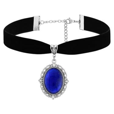 Imagem de YHWQYR Gargantilha vitoriana de veludo preto para mulheres, gótico, vintage, presente de Halloween, joias de Natal, Adjustable, Metal, Sem Pedra Preciosa