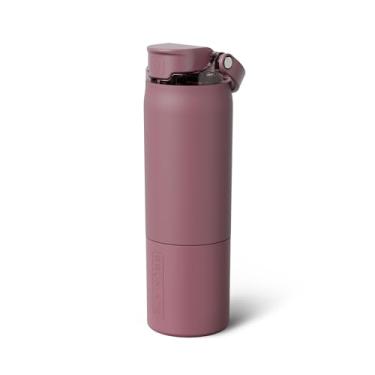 Imagem de BrüMate Garrafa de água Rise de 740 ml com canudo de silicone coberto | Garrafa de água isolada 100% à prova de vazamento | Base amigável para suporte de copo | 740 ml (rosa acinzentado)
