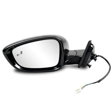 Imagem de Dexepe Conjunto de espelho lateral do motorista compatível com Honda Accord 2023-2025 com monitor de ponto cego, substituição de vidro ajustável de potência 7625830BA01, HO1320358 preto (5 pinos