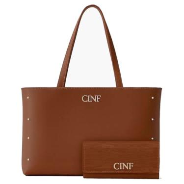 Imagem de Bolsa Sacola Grande Universitária + Carteira Kit Com 2 peças (Caramelo)