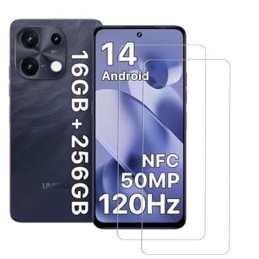 Imagem de KONXISA Pacote com 2 protetores de tela para celular UMIDIGI Note 100, película protetora de vidro temperado 9 de dureza HD, transparente, antiarranhões, sem bolhas