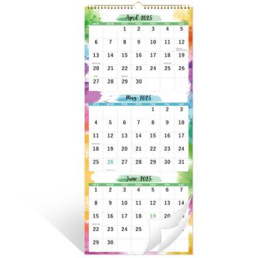 Imagem de Calendário de parede Poluma 2025-2026 Display de 3 meses 11x26cm