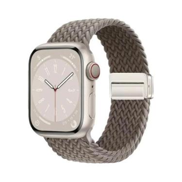 Imagem de Pulseira De Nylon Trançada Compatível Com Apple Watch Series S10 46mm 