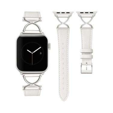 Imagem de Pulseira De Couro Feminina Para Apple Watch Ultra 3/2/1 49mm 42mm 44mm