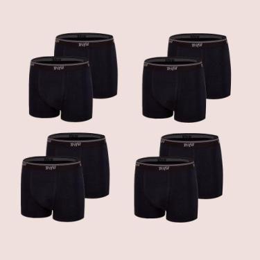 Imagem de Kit 8 Cuecas Boxer Em Algodão Costura Fina Trifil, Preto, GG