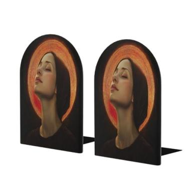 Imagem de Design de arte feminina grande suporte de livros de madeira decorativo antiderrapante resistente terminais de livro para mesa de escritório em casa biblioteca de estudo escolar divisórias de livros