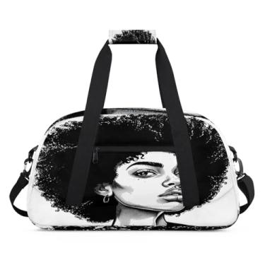 Imagem de Bolsa esportiva branca, preta, feminina, tamanho grande, impermeável, durável, dobrável, bolsa de festa do pijama, bolsa de treino para dança, balé, academia, ginástica, bolsa de viagem, presente