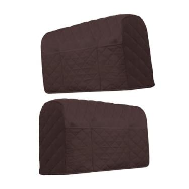 Imagem de Fenteer 2x para Apoio de Braço de Sofá, Protetor de Móveis, para Apoio de Braço com Bolsos, Organizador para Sala de Jantar e Escritório, Marrom Escuro