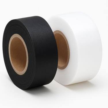 Imagem de Mandala Crafts Fita de bainha fusível preta e branca de 2,5 cm - Fita adesiva dupla face sem costura para calças, cortinas e roupas