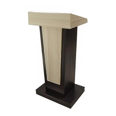 Imagem de Yadlan Mesa de pódio sobre rodas, suporte de pódio portátil móvel púlpito de madeira, púlpito e pódio para laptop e papéis com suporte de leitura/pedal e armazenamento para escolas, escritórios, salas