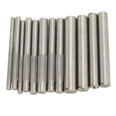 Imagem de 12 peças, kit de ferramentas para rebite, aço inoxidável, metal, couro, artesanato, 3 mm a 15 mm de largura, rebitadores.