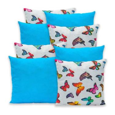 Imagem de Kit 8 Capas de Almofada com Zíper Gorgurinho 40x40cm Lisa e Estampada 