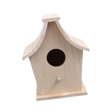 Imagem de Bothyi Casinha de pássaros para jardim, decoração, presente para amantes de pássaros, madeira, fácil de usar, multifuncional, abrigo e para quintal,