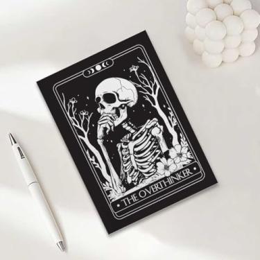 Imagem de Caderno de cartas de tarô The Overthinker, caderno de crânio gótico gótico A5, agenda de 21 x 14,7 cm, agenda de viagem, presentes para amantes góticos - 2