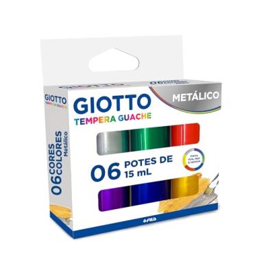 Imagem de GIOTTO Tinta Guache Metálico, 06 Cores Metálicas, 15ml