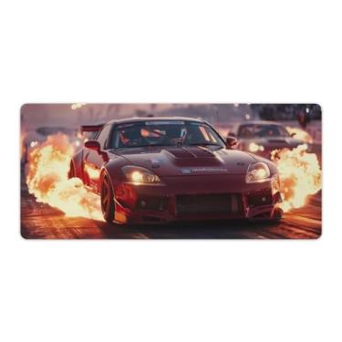 Imagem de FoRes JDM Tapete de mouse grande para jogos JDM para modificação de carro, tapete de mesa de bombeiro, base de borracha antiderrapante, acessórios de computador, suprimentos para escritório, casa, 40